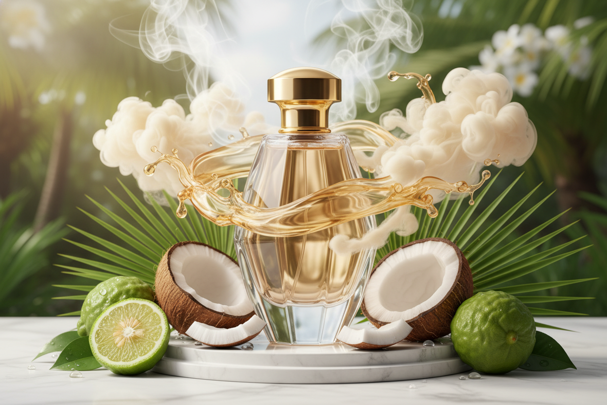 Bergamot, coconut, and musk scent