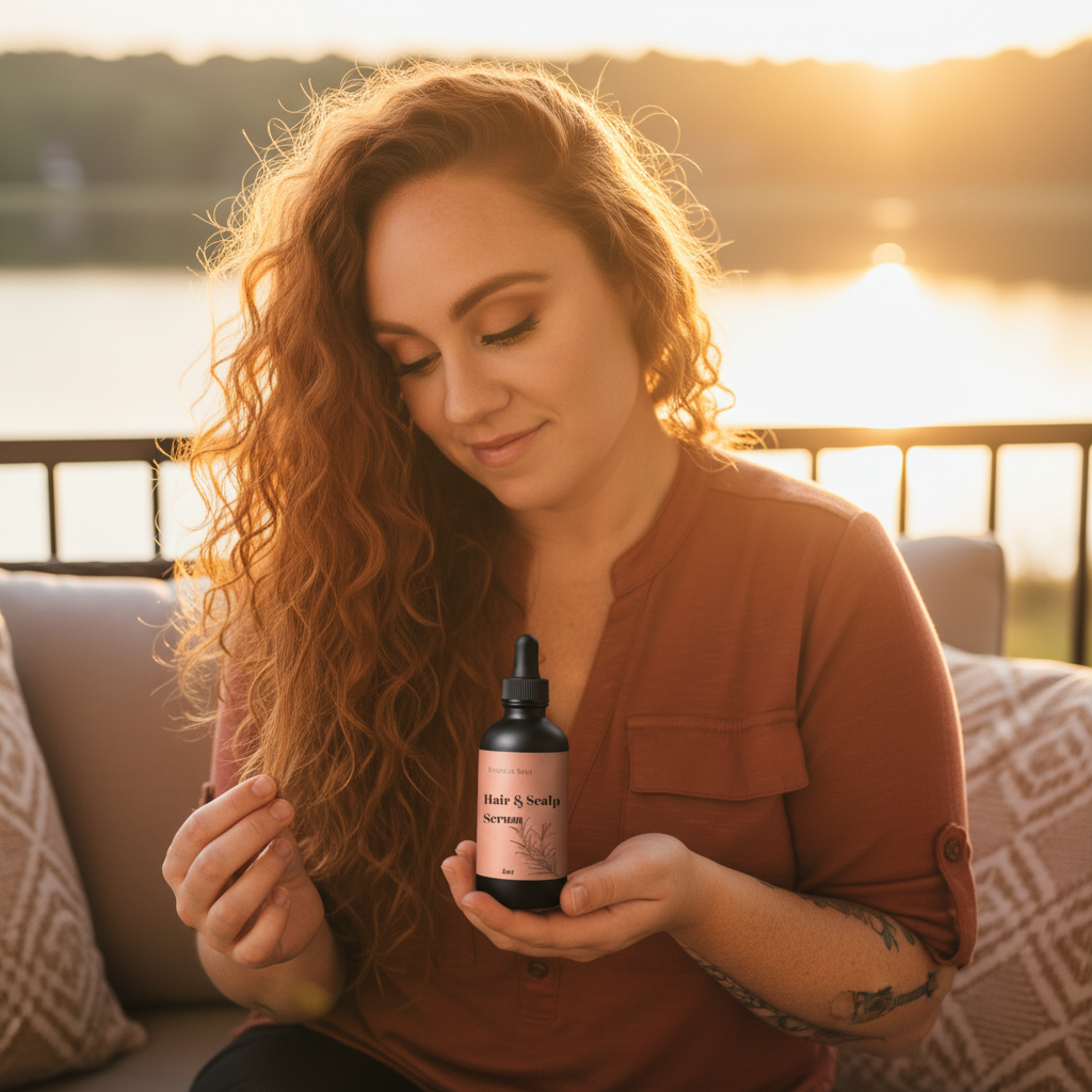 Hair Serum Lake Lifestyle Shot Square