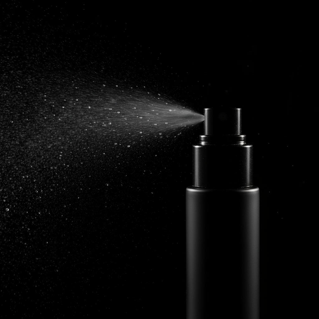 Hand Sanitizer Spray Action Shot Square